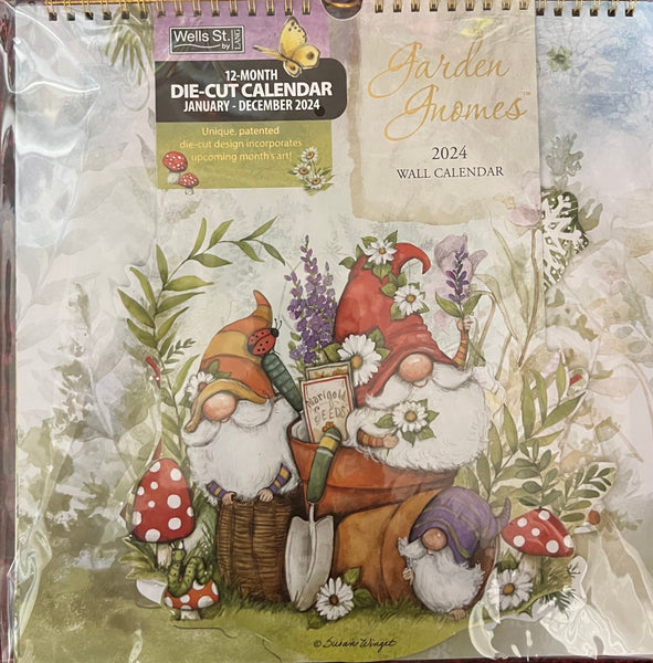 Wall Calendar Garden Gnomes 2024 Dregnes Scandinavian Gifts